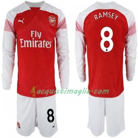 Divisa di Calcio Arsenal Aaron Ramsey 8 Bambino Prima 2018/2019 Manica Lunga